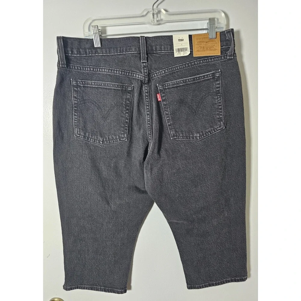Levis Premium Wedgie Capri Jeans Womens Sz 29 Black High Rise Stretch Denim NWT